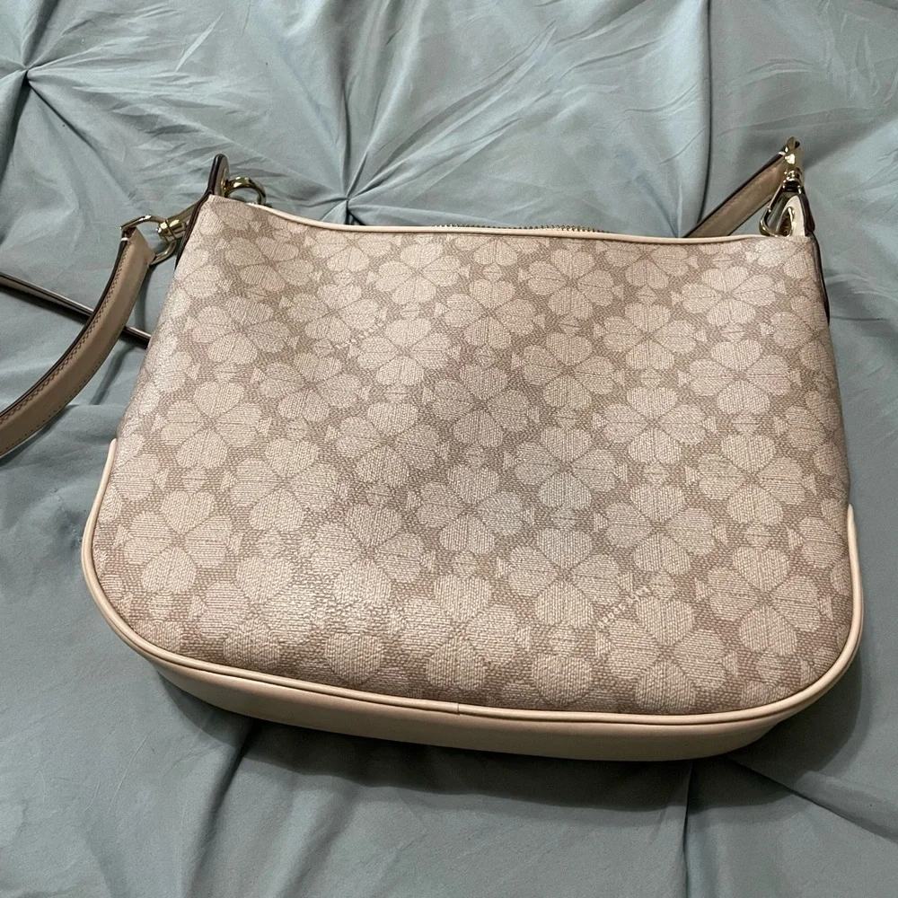 kate spade Signature Spade Flower PVC Large Crossbody, Dark Beige/Cream - Picture 14 of 14